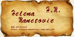 Helena Manetović vizit kartica
